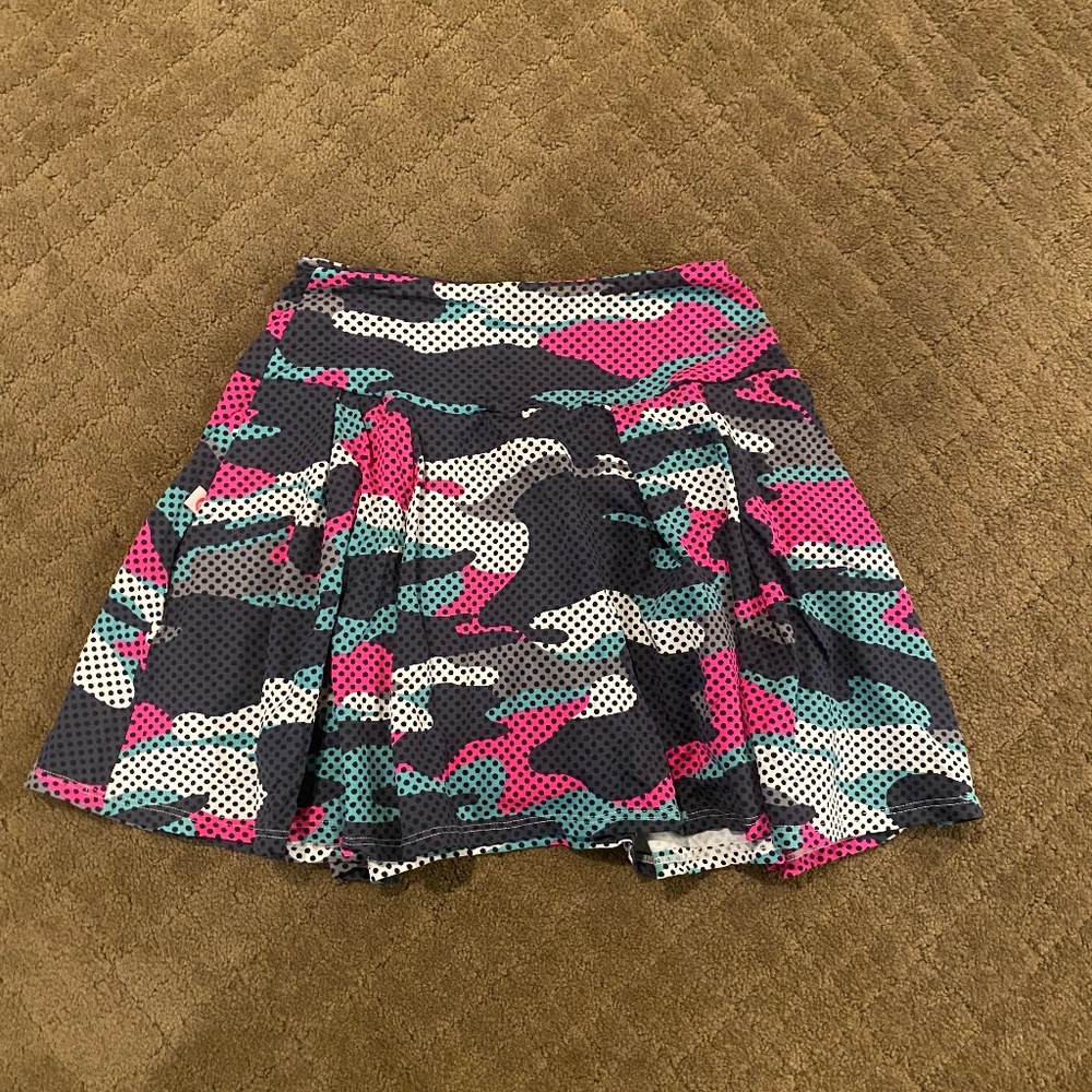 Colorful camp tennis skirt